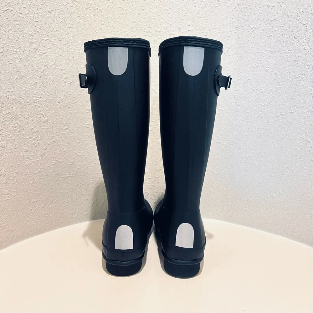 Hunter Original Women’s Slim Fit Tall Black Matte Rain Boots Sz 6 NEW